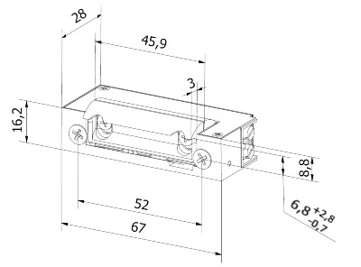 Elektrozaczep Hartte XS | XS00U XS06U XS12U XS24U | Bira